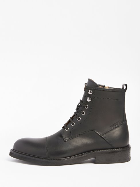 Bottes De Combat Arco En Véritable Cuir Noir Guess
