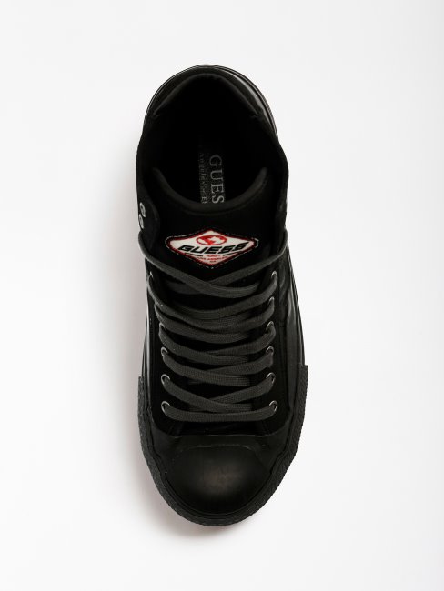 Ederle Baskets Montantes En Cuir Véritable Guess Noir