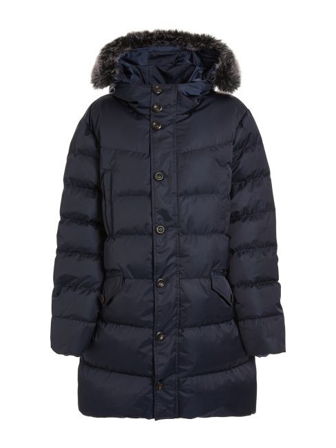 Doudoune Longue Bleue Guess Marciano En Duvet Véritable