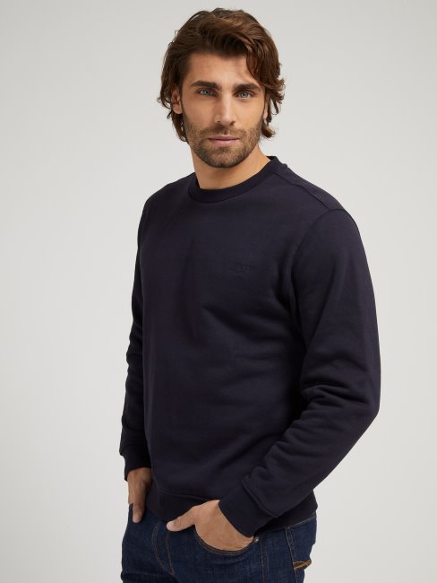 Sweat Bleu Logo Devant Guess