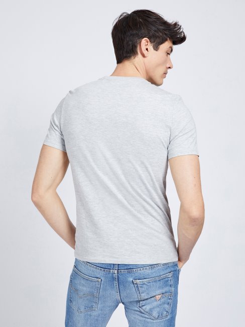 Tee Shirt Guess Gris Logo Triangle Nouvelle Tendance