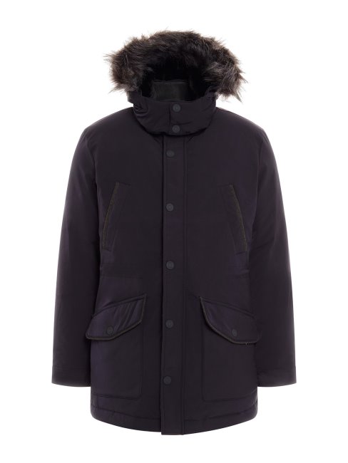 Parka En Duvet Véritable Bleu Guess