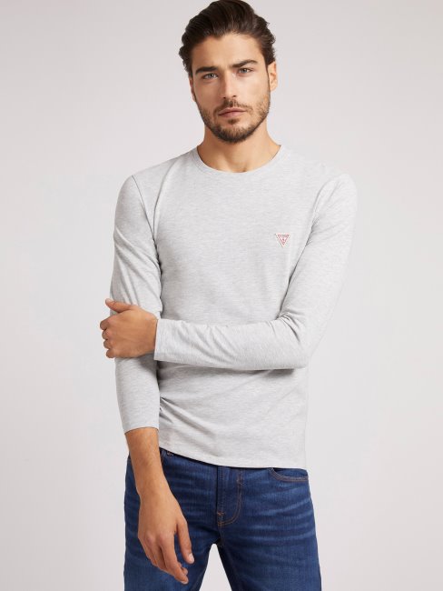 T-shirt Manches Longues Super Slim Gris Guess