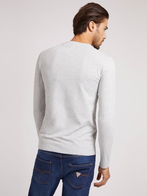 T-shirt Manches Longues Super Slim Gris Guess