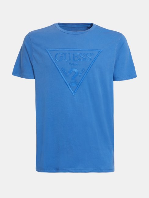 Tee Shirt Guess Logo Triangle Rouge Multi