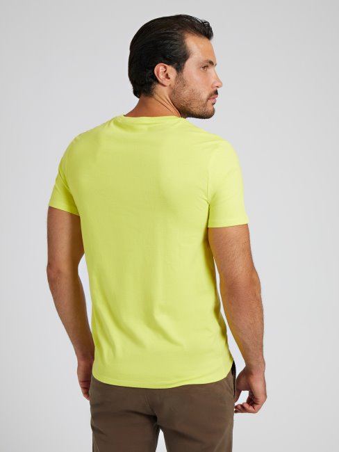 T-shirt Jaune à Logo Triangle Guess