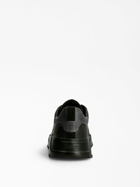 Lucca Chaussure De Course En Cuir Mélangé Guess Noir