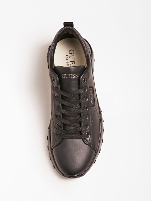 Lucca Chaussure De Course En Cuir Mélangé Guess Noir