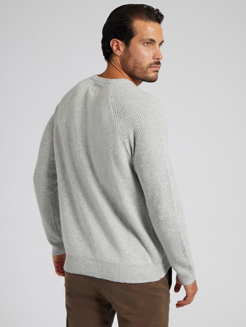 Pull Manches Côtes Gris Multi Guess