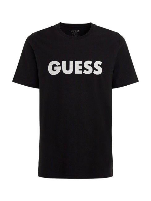 Tee Shirt Guess Noir Logo Sur Le Devant