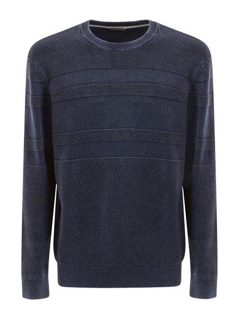 Guess Pull Rayé Bleu Foncé