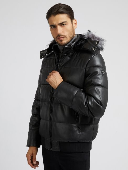 Doudoune En Simili Cuir