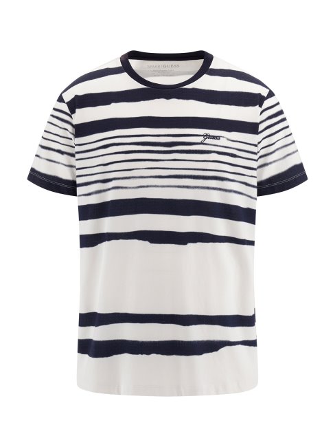 Tee Shirt Guess Rayé Blanc Multi