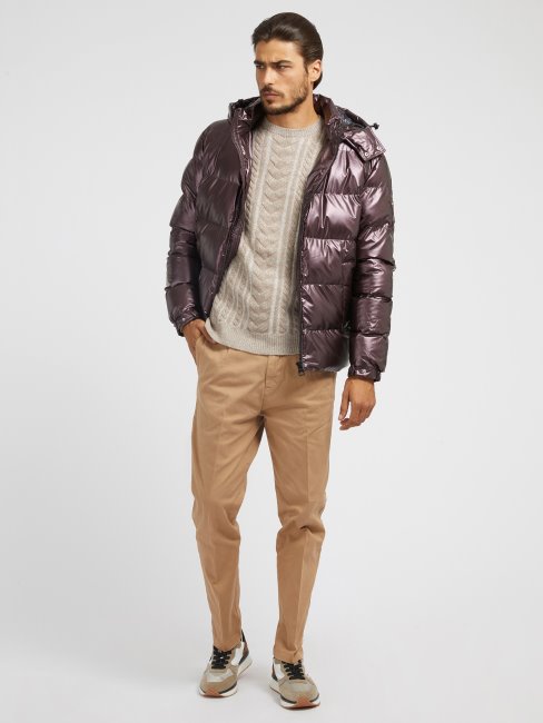 Guess Doudoune Effet Métal Ou Rose