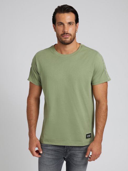 T-shirt à Bande Logo Guess Vert