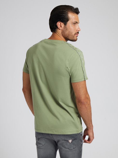 T-shirt à Bande Logo Guess Vert