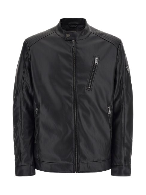 Veste De Motard En Similicuir Noir Guess