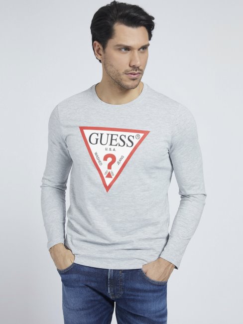 Tee Shirt Logo Triangle Gris Guess