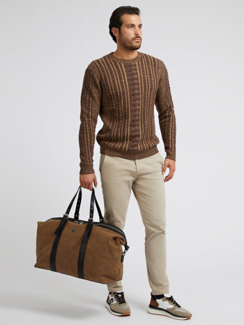 Sac Week-end En Daim Wanderluxe Marron Guess
