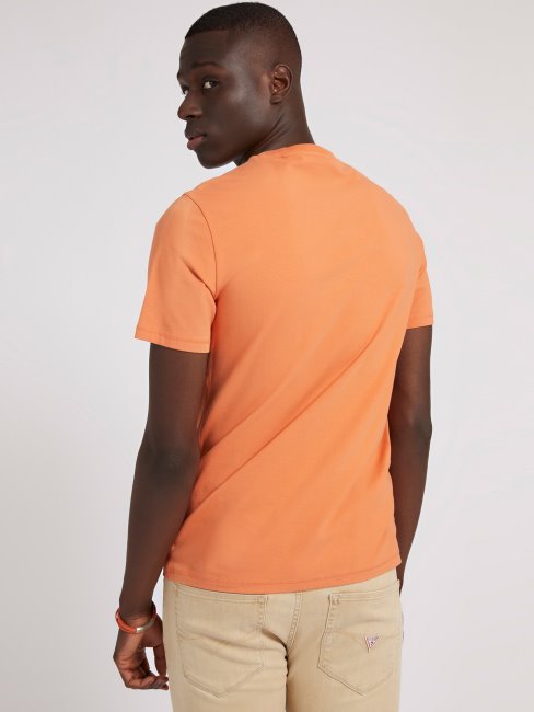 Tee Shirt Orange Logo Devant Guess