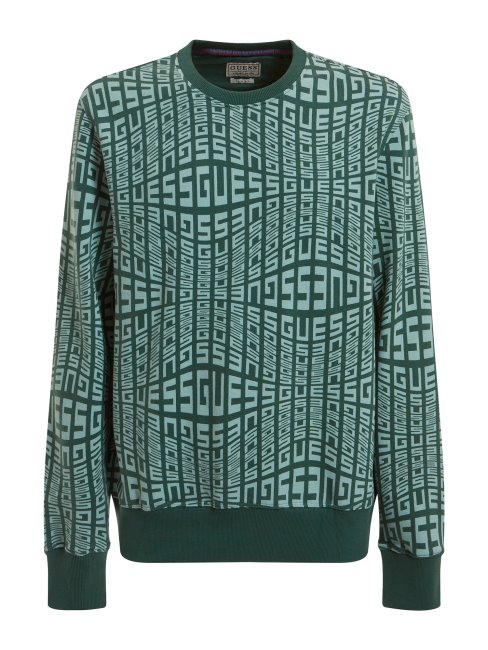 Sweat Imprimé All Over Guess Vert Multi
