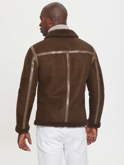 Veste En Faux Shearling Guess Marron