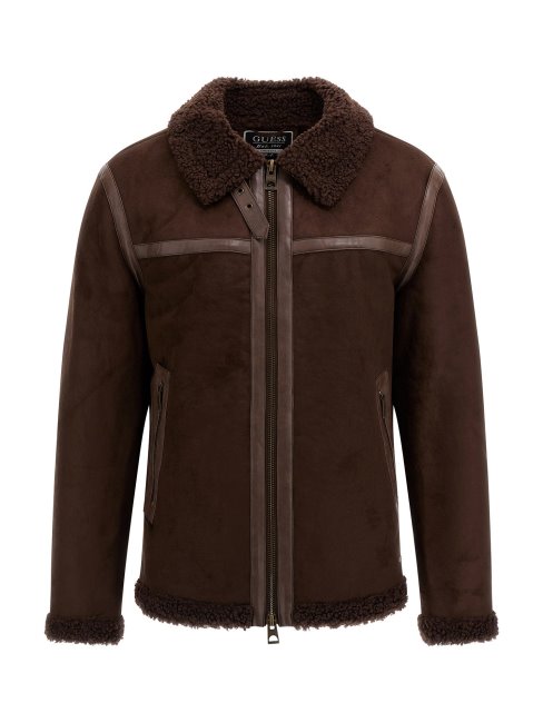 Veste En Faux Shearling Guess Marron