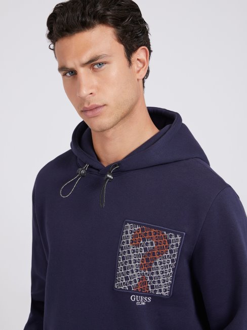 Sweat Bleu Guess à Patch Devant