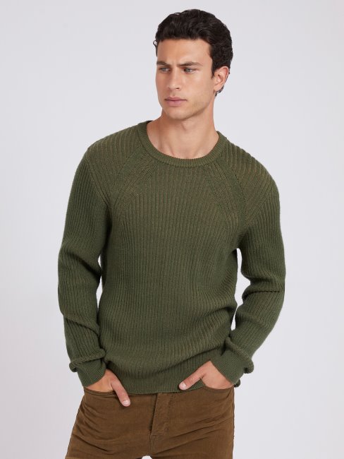 Guess Pull Côtelé Vert