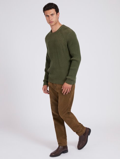 Guess Pull Côtelé Vert