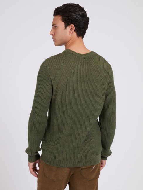 Guess Pull Côtelé Vert
