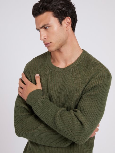 Guess Pull Côtelé Vert