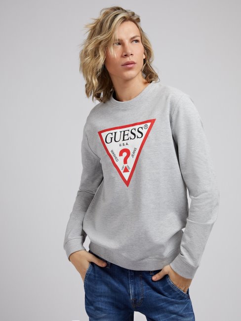 Sweat Gris Logo Multi Triangles Guess