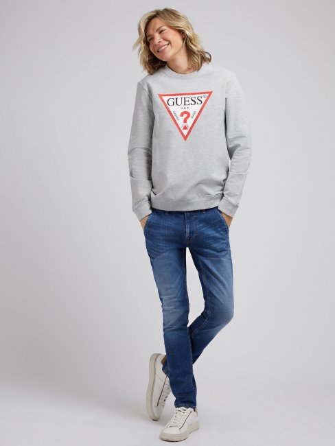 Sweat Gris Logo Multi Triangles Guess