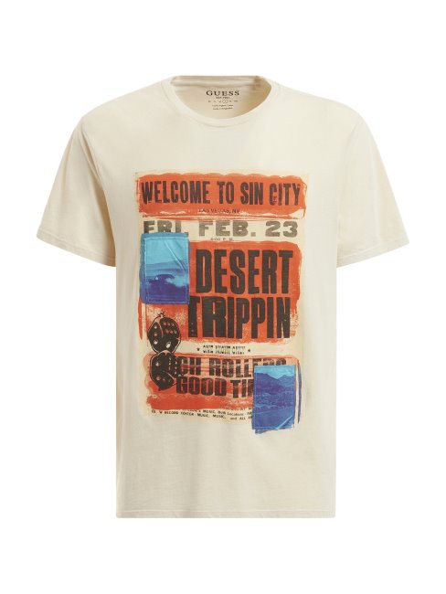 T-shirt Blanc Imprimé Devant Multi Guess Nouvelle Tendance