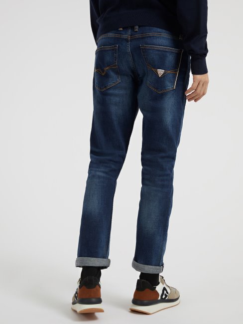 Pantalon Bleu Denim Coupé Slim Guess