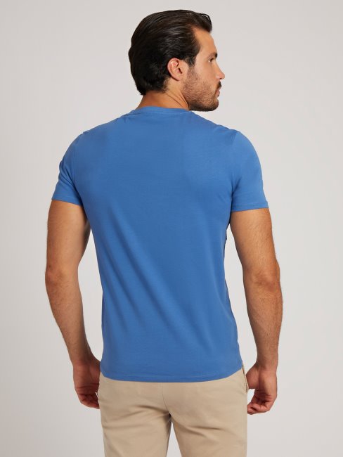 Tee Shirt Bleu Logo Triangle Guess