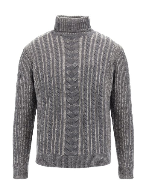 Pull Torsadé En Laine Mélangée Guess Gris