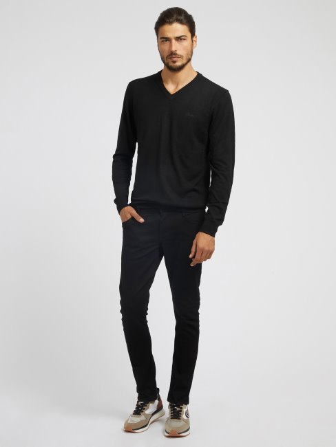 Pull Col V Guess Noir