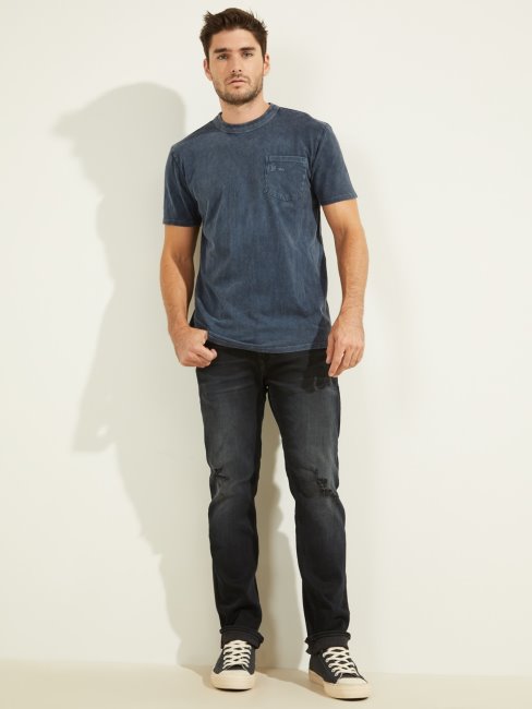 Tee Shirt Poche Avant Guess Bleu