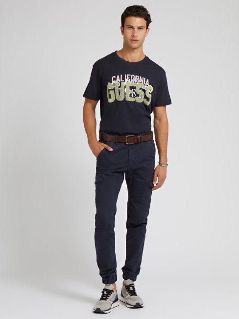 T-shirt Bleu Avec Logo Devant Logo Guess Nouvelle Tendance