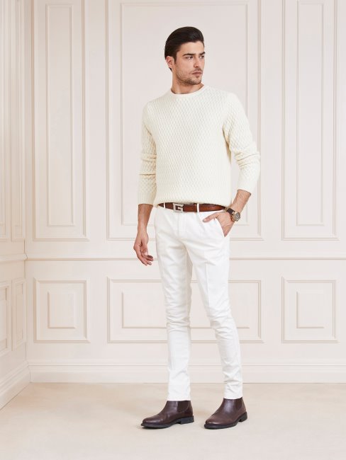 Guess Marciano Pantalon Coupe Classique Blanc