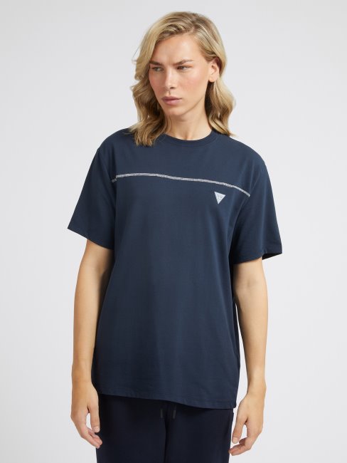 T-shirt Bleu à Logo Dans Le Dos Guess