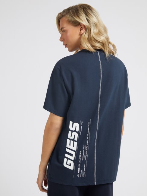 T-shirt Bleu à Logo Dans Le Dos Guess