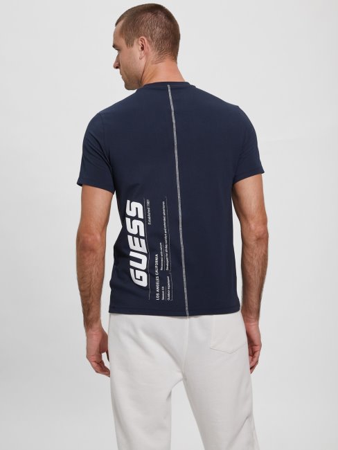 T-shirt Bleu à Logo Dans Le Dos Guess