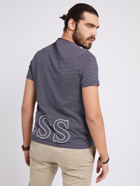 Tee Shirt Guess Rayé Bleu Multi