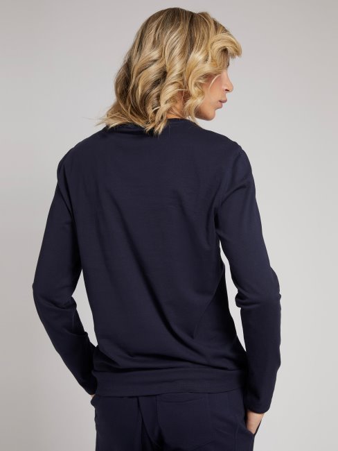 Tee Shirt Triangle Logo Guess Bleu