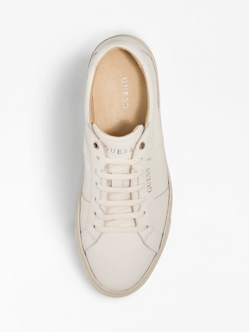 Guess Baskets Basses Ravenna En Cuir Blanc