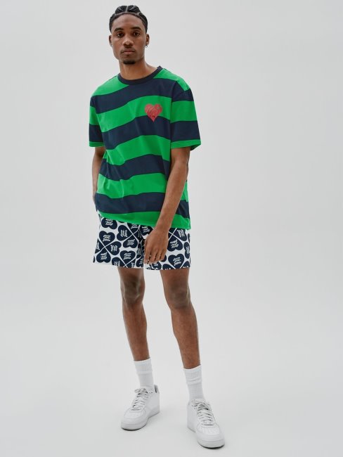 Tee Shirt Guess Rayé Vert Multi