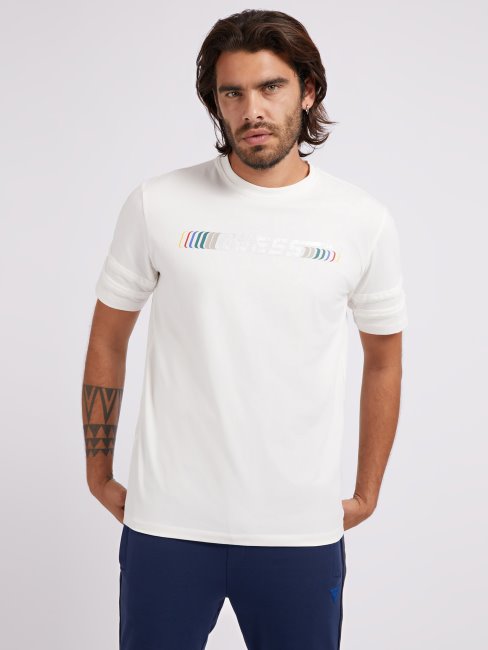 Tee Shirt Guess Blanc Logo Devant Nouvelle Tendance